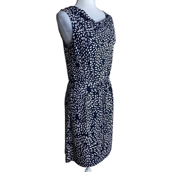 Ann Taylor LOFT Dress with Belt Dark Blue Sleeveless Women's Size Small - Picture 5 of 9